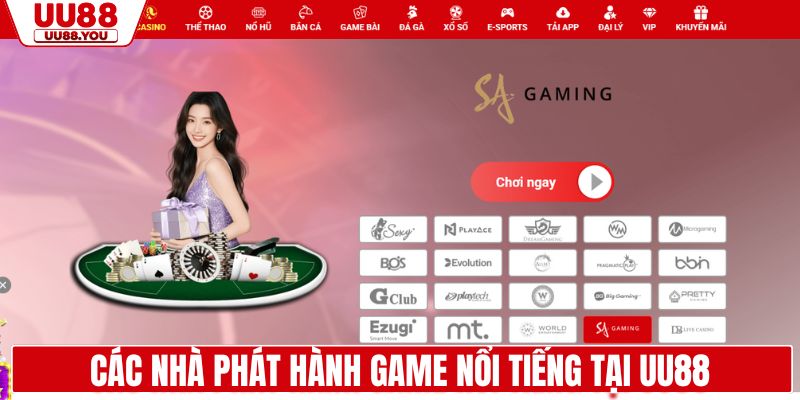 Các nhà phát hành game nổi tiếng tại UU88