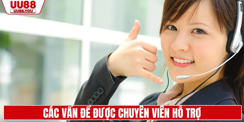 Các vấn đề được chuyên viên hỗ trợ