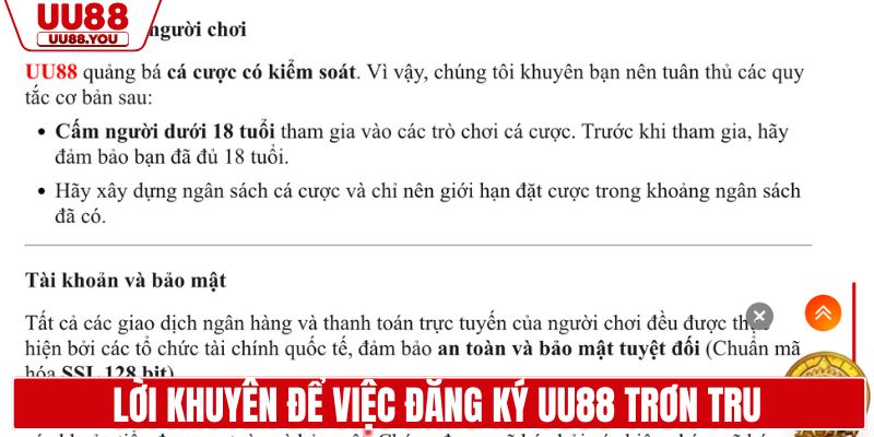 Lời khuyên để việc đăng ký UU88 trơn tru