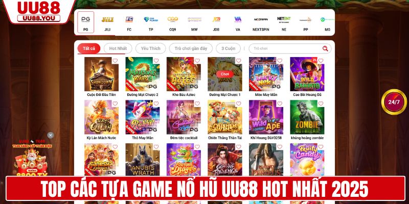 Top các tựa game nổ hũ UU88 hot nhất 2025